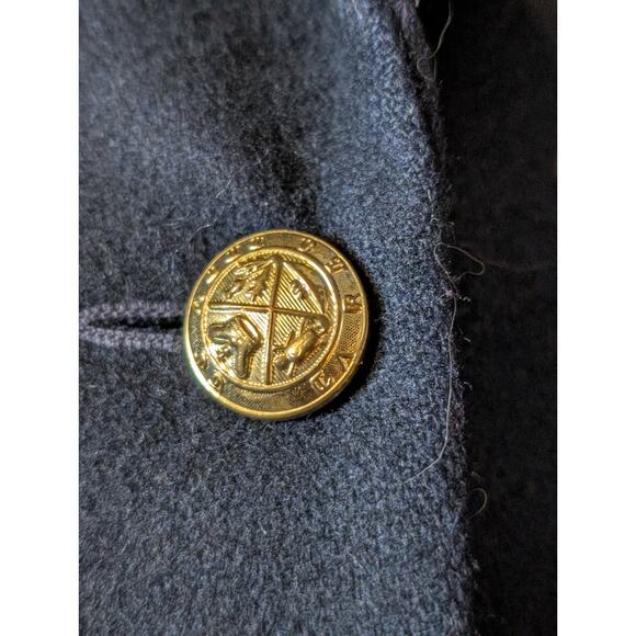 Academia 1970s rrrrRuss Navy Wool Blazer Women’s 14 | Gold Crest Button | Preppy - Picture 4 of 16